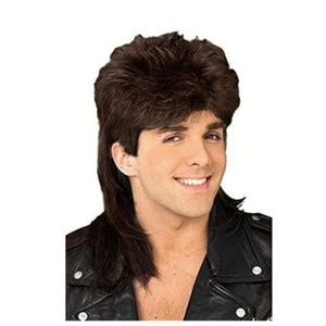 Mens Retro 70s 80s Disco Mullet Wig
